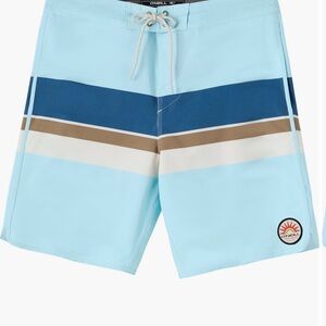 NWT O'Neill Boys’ Cruzer Stripe Scallop Swim Trunks